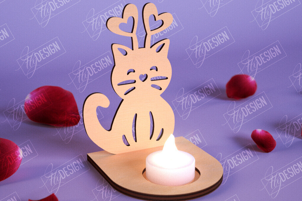 Σετ των 2 Intra απο ξύλο plywood 3mm-4mm πάχος – Κηροπήγιο Αγίου Βαλεντίνου | Κηροπήγιο Δίασταση  20x20 cm INTRAFABR-110115462