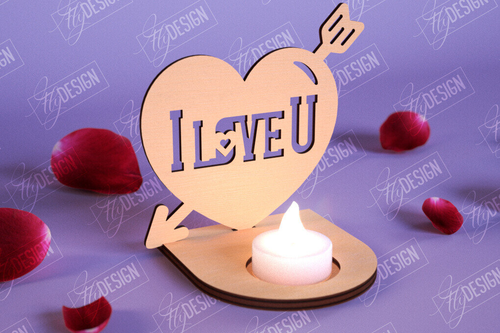 Σετ των 2 Intra απο ξύλο plywood 3mm-4mm πάχος – Κηροπήγιο Αγίου Βαλεντίνου | Κηροπήγιο Δίασταση  20x20 cm INTRAFABR-110115504