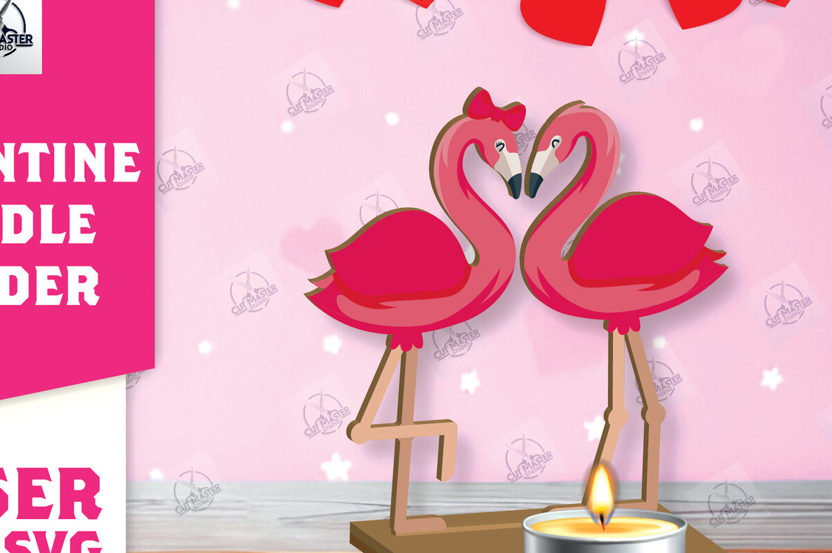 Σετ των 2 Intra απο ξύλο plywood 3mm-4mm πάχος – Κηροπήγιο Valentine Δίασταση  20x20 cm INTRAFABR-113194036