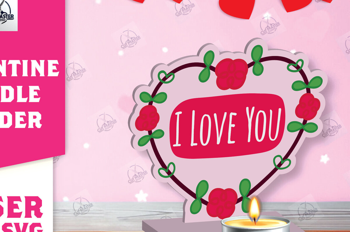 Σετ των 2 Intra απο ξύλο plywood 3mm-4mm πάχος – Κηροπήγιο Valentine Δίασταση  20x20 cm INTRAFABR-113194071