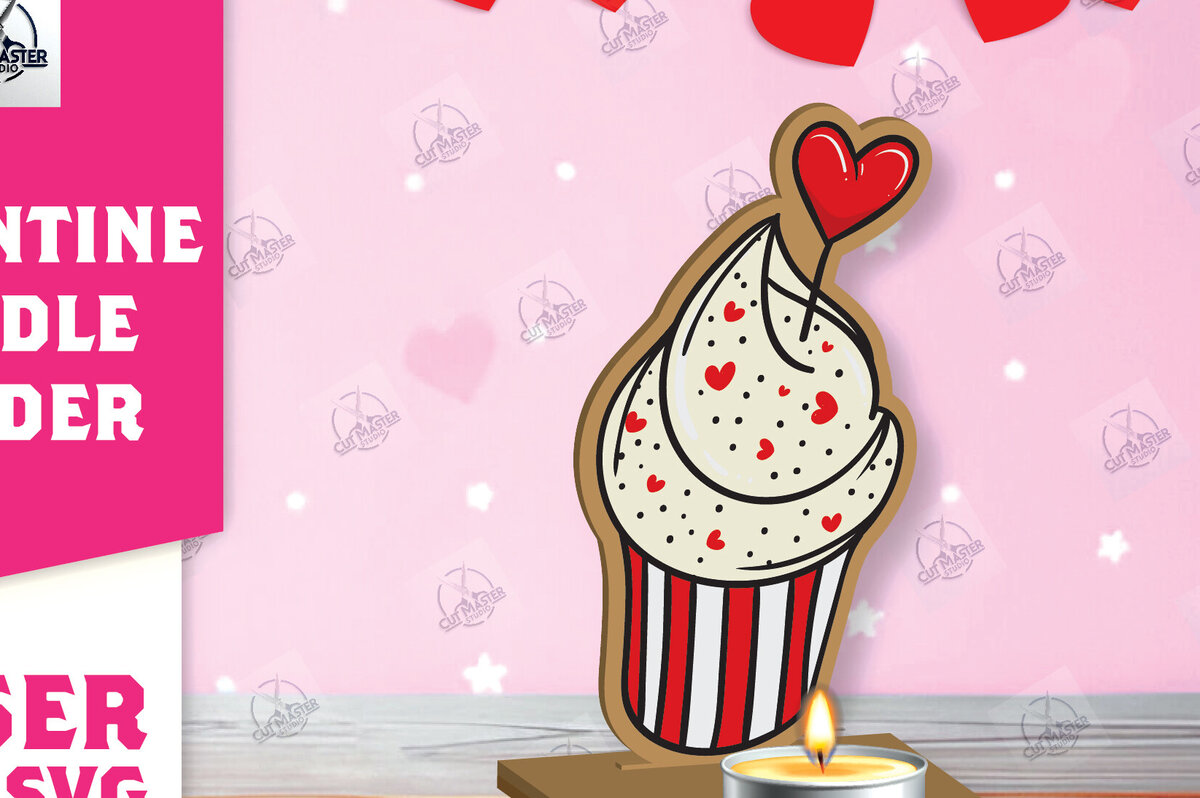 Σετ των 2 Intra απο ξύλο plywood 3mm-4mm πάχος – Κηροπήγιο Valentine Δίασταση  20x20 cm INTRAFABR-113194336