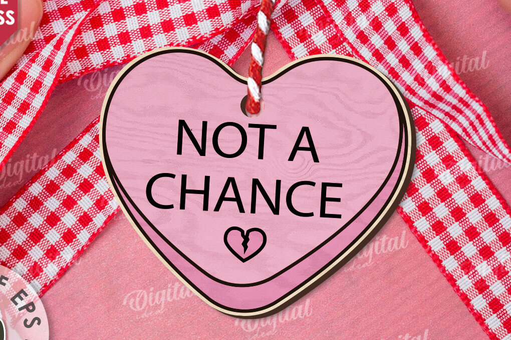 Σετ των 2 Intra απο ξύλο plywood 3mm-4mm πάχος – Valentine Candy Heart Ετικέτα δώρου Δίασταση  20x20 cm INTRAFABR-111987432