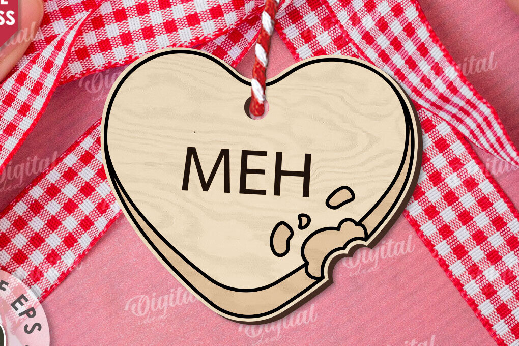 Σετ των 2 Intra απο ξύλο plywood 3mm-4mm πάχος – Valentine Candy Heart Ετικέτα δώρου Δίασταση  20x20 cm INTRAFABR-111987583