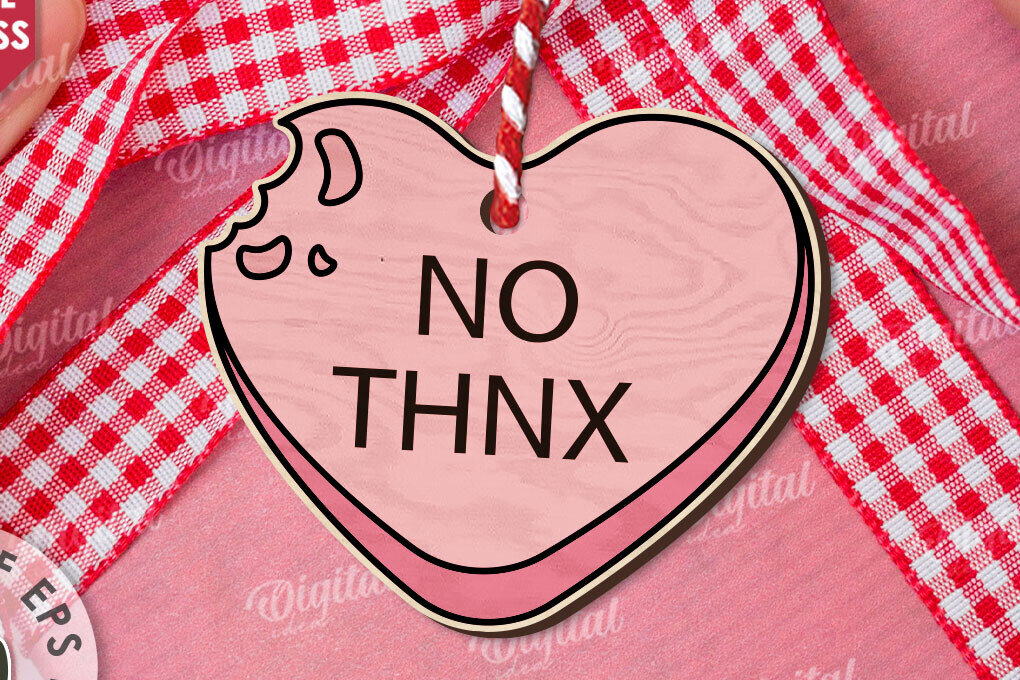 Σετ των 2 Intra απο ξύλο plywood 3mm-4mm πάχος – Valentine Candy Heart Ετικέτα δώρου Δίασταση  20x20 cm INTRAFABR-111987628