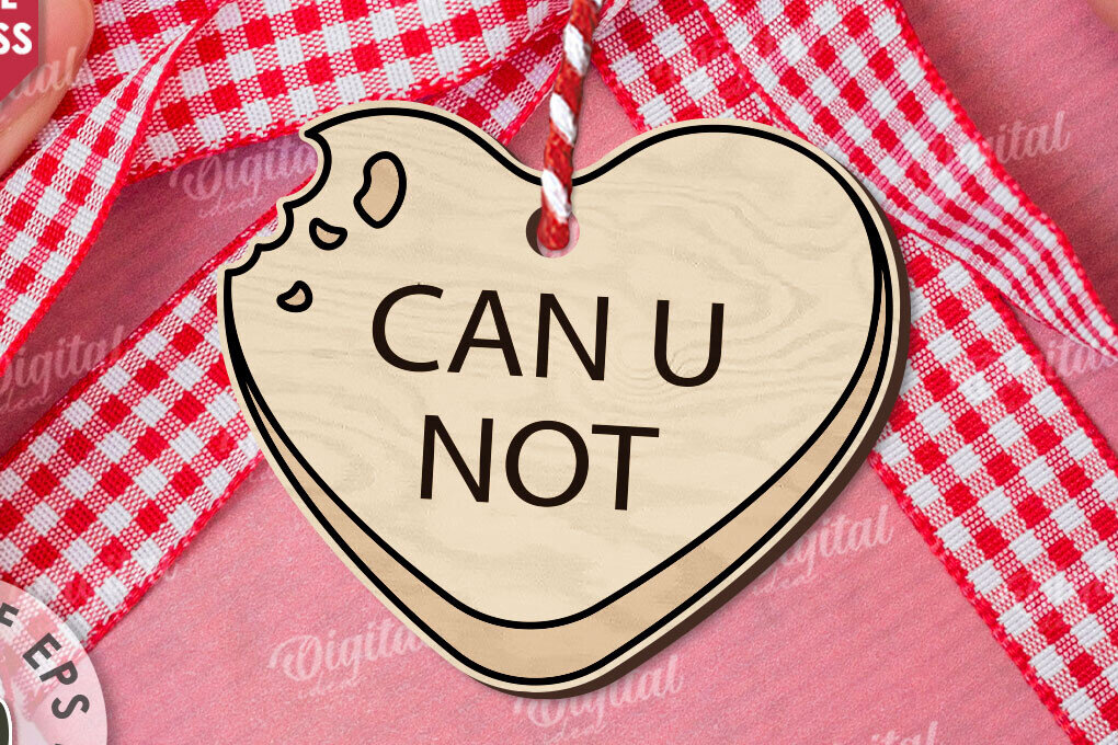 Σετ των 2 Intra απο ξύλο plywood 3mm-4mm πάχος – Valentine Candy Heart Ετικέτα δώρου Δίασταση  20x20 cm INTRAFABR-111987661