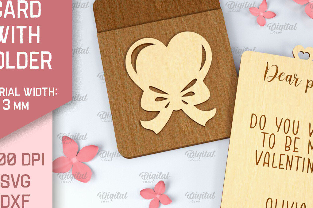 Σετ των 2 Intra απο ξύλο plywood 3mm-4mm πάχος – Κάρτα Αγίου Βαλεντίνου με θήκη Δίασταση  20x20 cm INTRAFABR-88361195