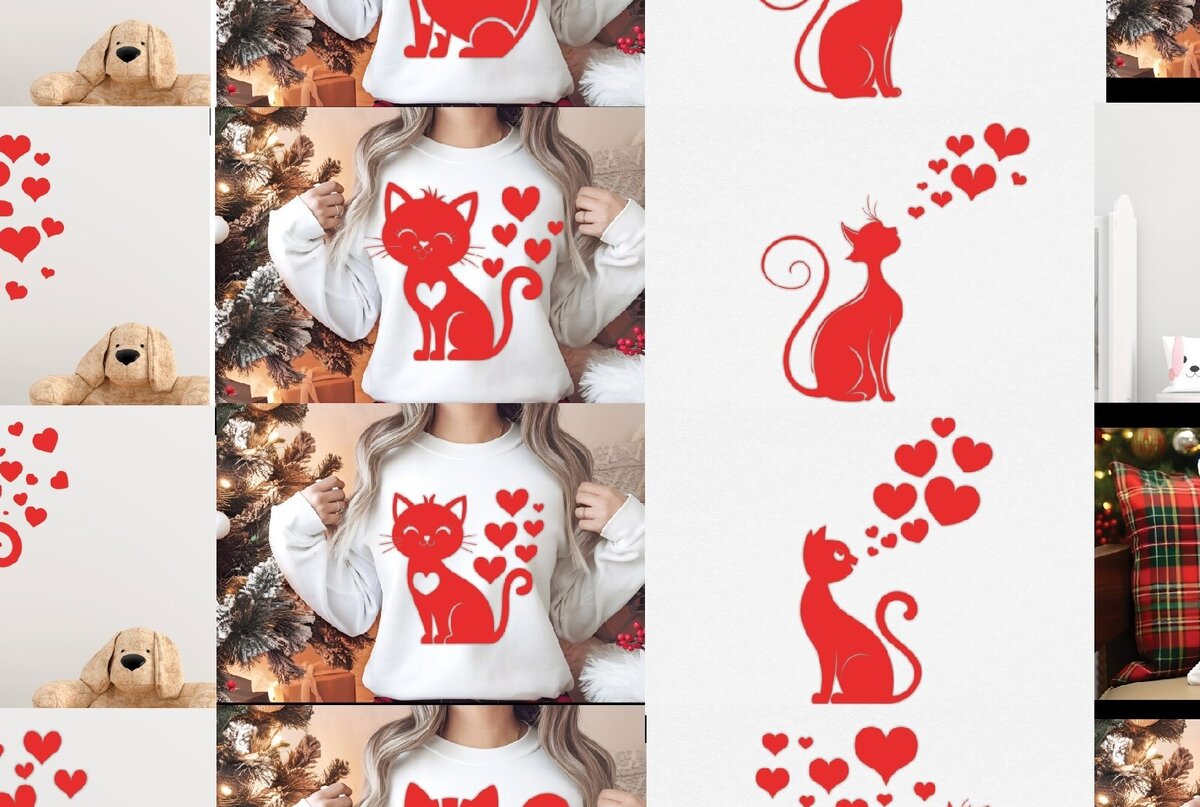 Σετ των 2 Intra απο ξύλο plywood 3mm-4mm πάχος – Πακέτο Valentine Cat Δίασταση  20x20 cm INTRAFABR-114175763