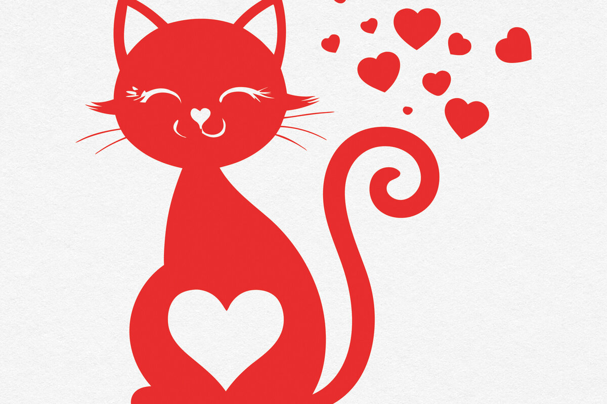Σετ των 2 Intra απο ξύλο plywood 3mm-4mm πάχος – Valentine Cat Design 1 Δίασταση  40x30 cm INTRAFABR-115149664