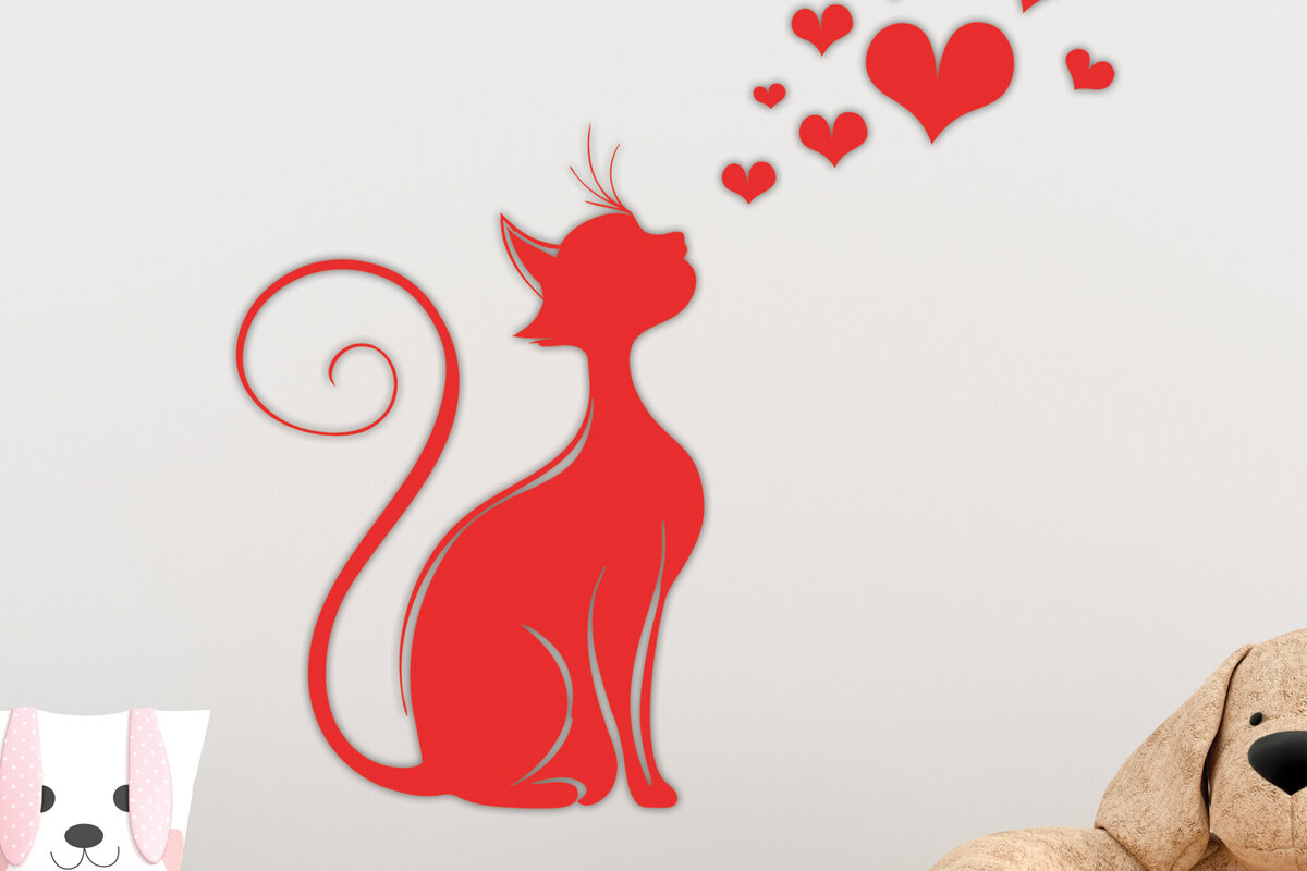 Intra απο ξύλο plywood 3mm-4mm πάχος – Valentine Cat Design 10 Δίασταση  40x30 cm INTRAFABR-115463133