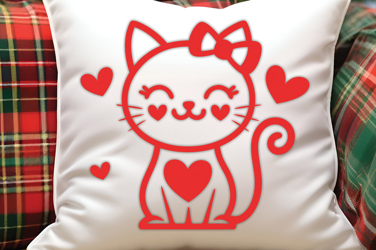 Σετ των 2 Intra απο ξύλο plywood 3mm-4mm πάχος – Valentine Cat Design 13 Δίασταση  40x30 cm INTRAFABR-115521493