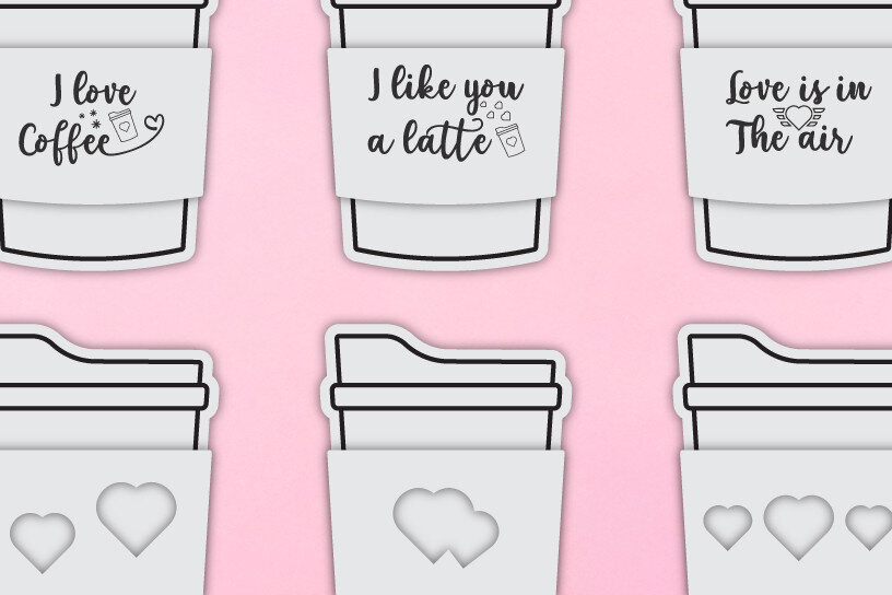 Σετ των 2 Intra απο ξύλο plywood 3mm-4mm πάχος – Θήκη δώρου για καφέ Valentine Δίασταση  20x20 cm INTRAFABR-57158214