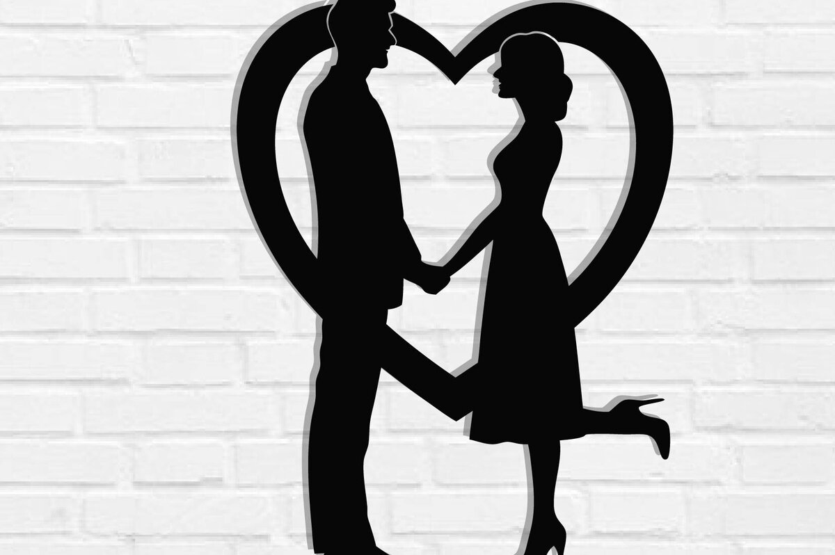 Intra απο ξύλο plywood 3mm-4mm πάχος – Valentine Couple Wall Art Cut Laser Δίασταση  40x30 cm INTRAFABR-118730652