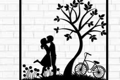 Intra απο ξύλο plywood 3mm-4mm πάχος – Κοπή λέιζερ τοίχου για ζευγάρια Valentine Δίασταση  40x30 cm INTRAFABR-112318435