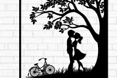 Σετ των 2 Intra απο ξύλο plywood 3mm-4mm πάχος – Κοπή λέιζερ τοίχου για ζευγάρια Valentine Δίασταση  40x30 cm INTRAFABR-112318452