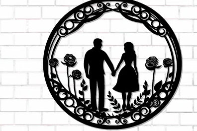 Intra απο ξύλο plywood 3mm-4mm πάχος – Κοπή λέιζερ τοίχου για ζευγάρια Valentine Δίασταση  40x30 cm INTRAFABR-112615470