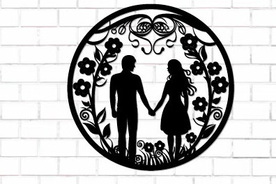 Intra απο ξύλο plywood 3mm-4mm πάχος – Κοπή λέιζερ τοίχου για ζευγάρια Valentine Δίασταση  40x30 cm INTRAFABR-112615519