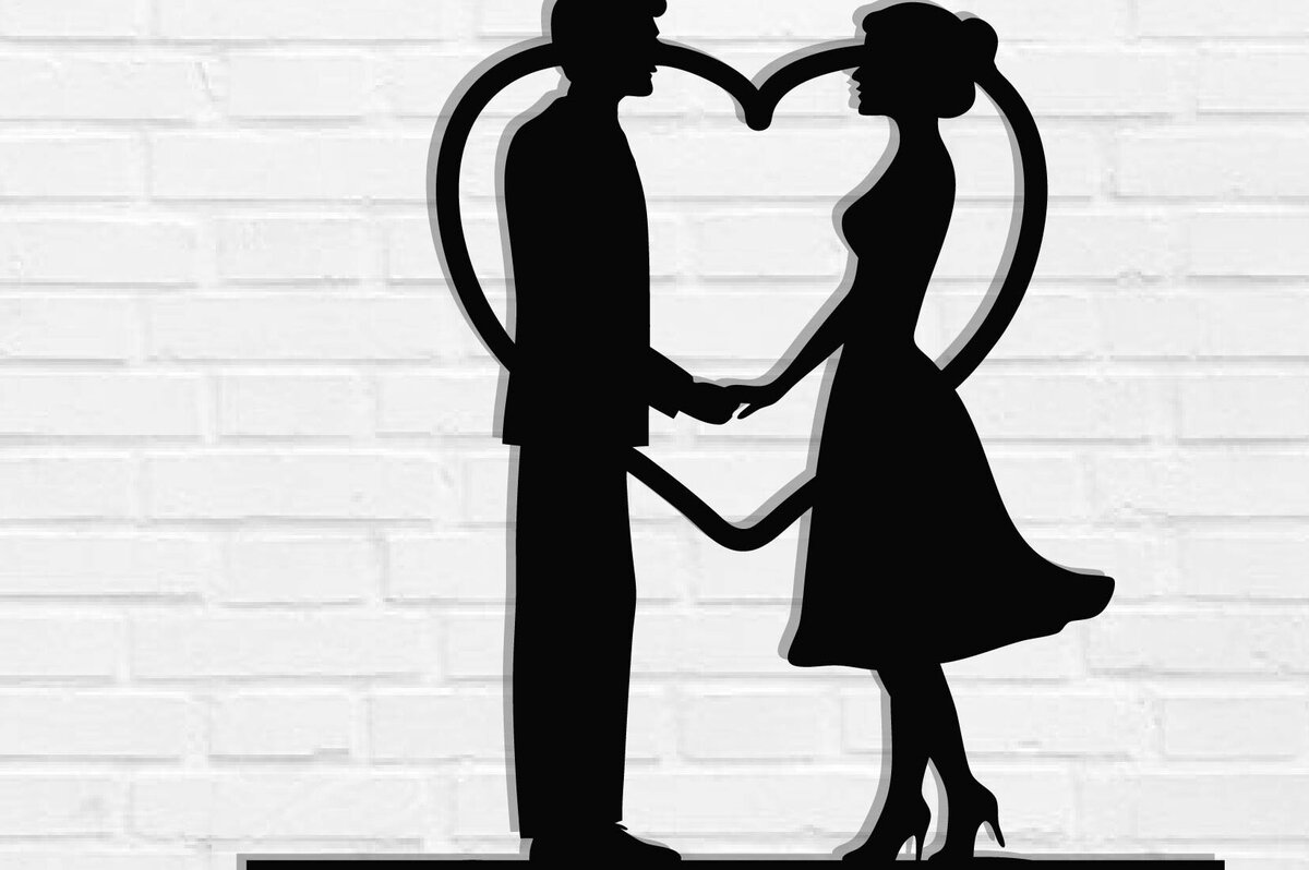 Σετ των 2 Intra απο ξύλο plywood 3mm-4mm πάχος – Κοπή λέιζερ τοίχου για ζευγάρια Valentine Δίασταση  40x30 cm INTRAFABR-118730480