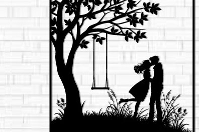 Intra απο ξύλο plywood 3mm-4mm πάχος – Κοπή λέιζερ τοίχου για ζευγάρια Valentine Δίασταση  40x30 cm INTRAFABR-112318389