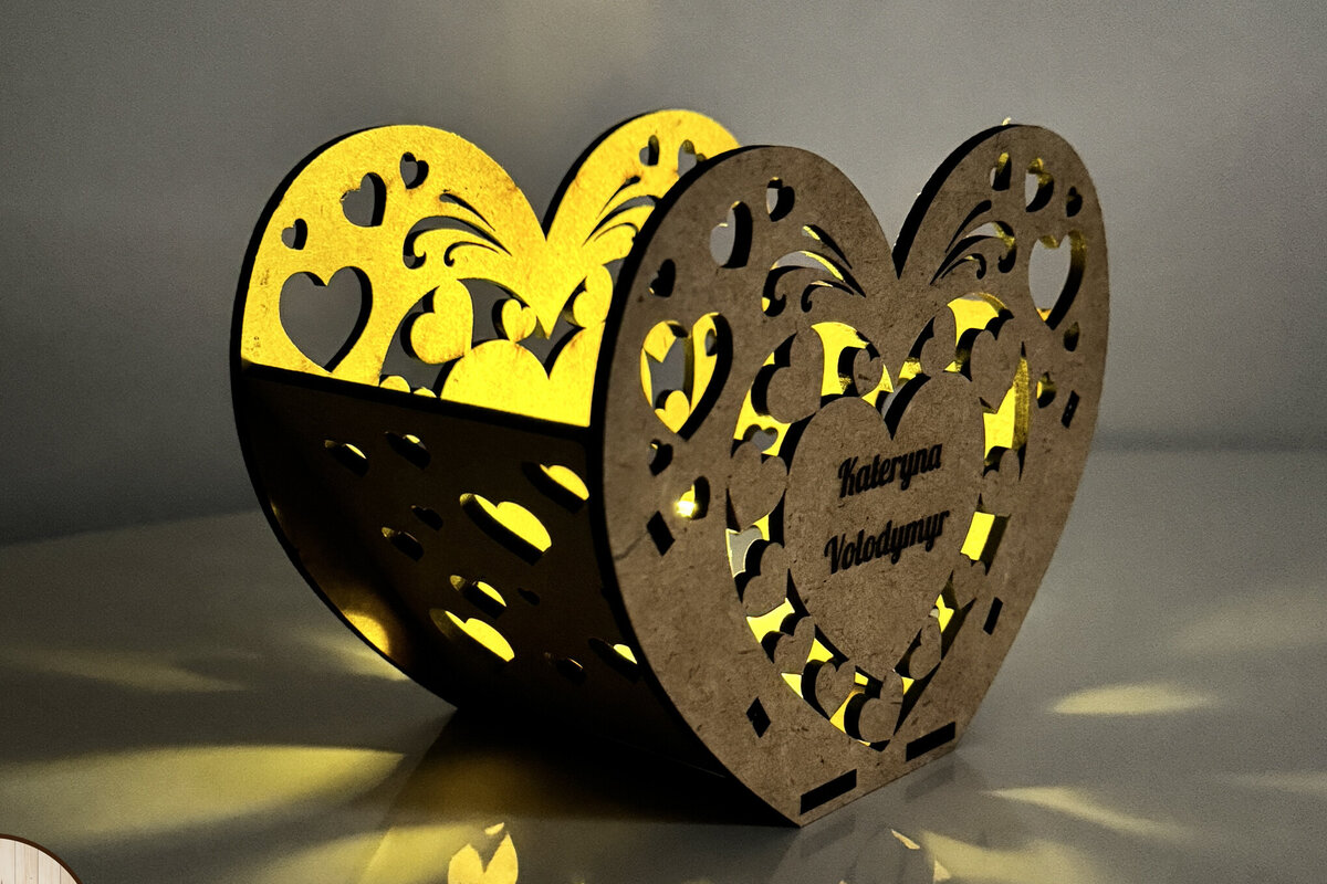 Σετ των 2 Intra απο ξύλο plywood 3mm-4mm πάχος – Διακόσμηση κεριών για την ημέρα του Αγίου Βαλεντίνου Δίασταση  20x20 cm INTRAFABR-115599714