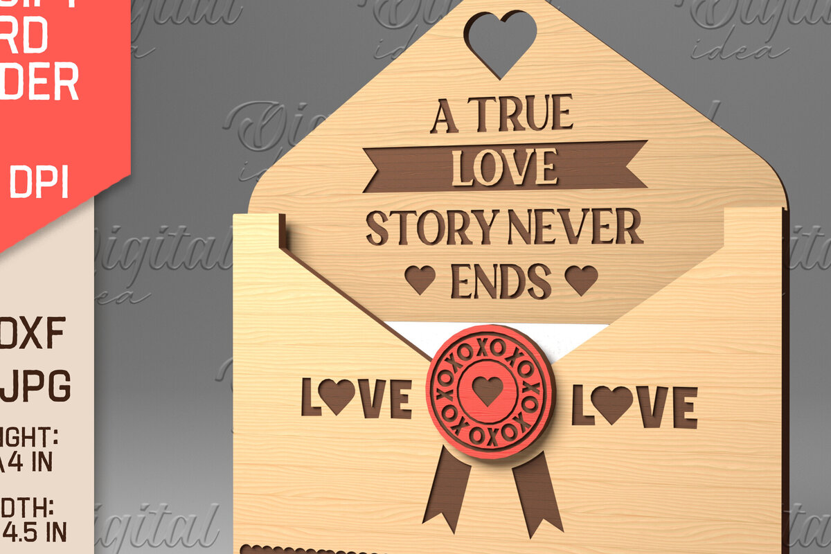 Σετ των 2 Intra απο ξύλο plywood 3mm-4mm πάχος – Κάτοχος δωροκάρτας με φάκελο για την ημέρα του Αγίου Βαλεντίνου Δίασταση  20x20 cm INTRAFABR-84069877