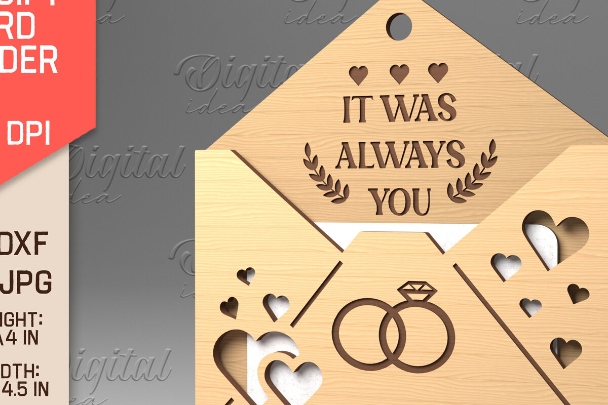 Σετ των 2 Intra απο ξύλο plywood 3mm-4mm πάχος – Κάτοχος δωροκάρτας με φάκελο για την ημέρα του Αγίου Βαλεντίνου Δίασταση  20x20 cm INTRAFABR-84069951