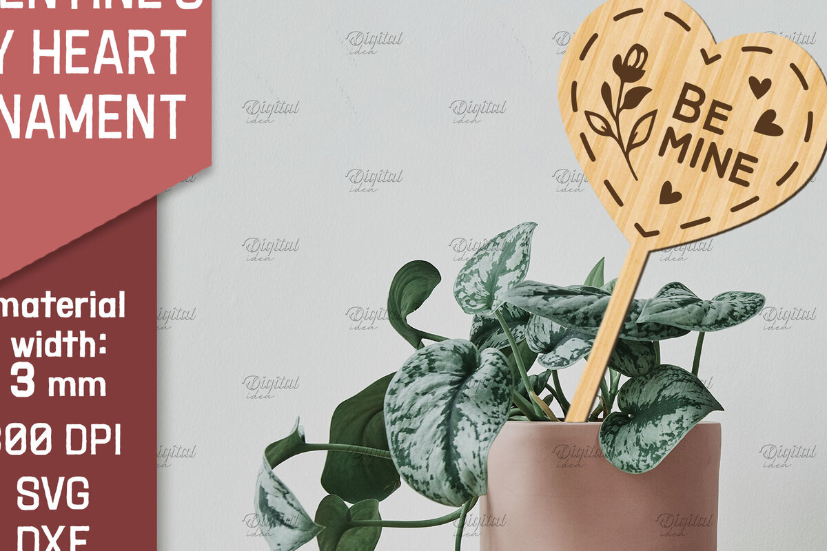 Σετ των 2 Intra απο ξύλο plywood 3mm-4mm πάχος – Στολίδι για την ημέρα του Αγίου Βαλεντίνου με λέιζερ Δίασταση  20x20 cm INTRAFABR-85392830