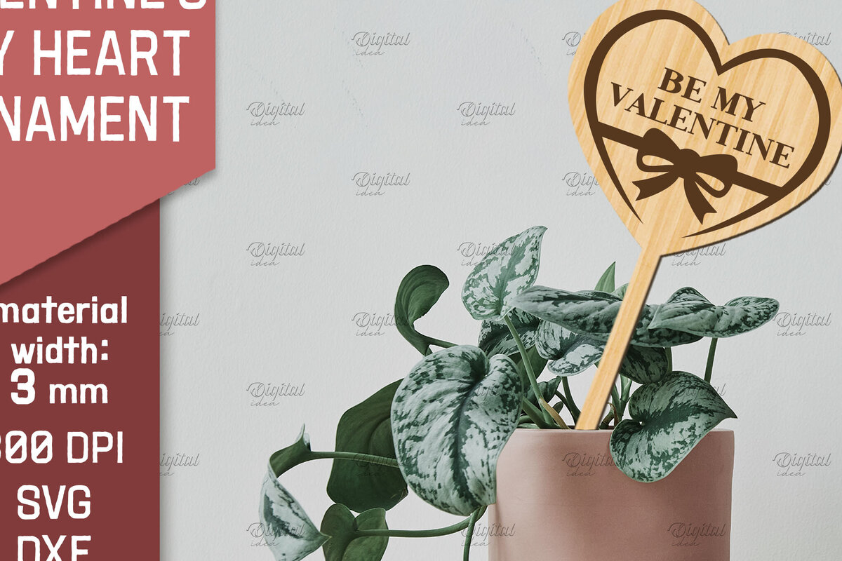 Σετ των 2 Intra απο ξύλο plywood 3mm-4mm πάχος – Στολίδι για την ημέρα του Αγίου Βαλεντίνου με λέιζερ Δίασταση  20x20 cm INTRAFABR-85392870