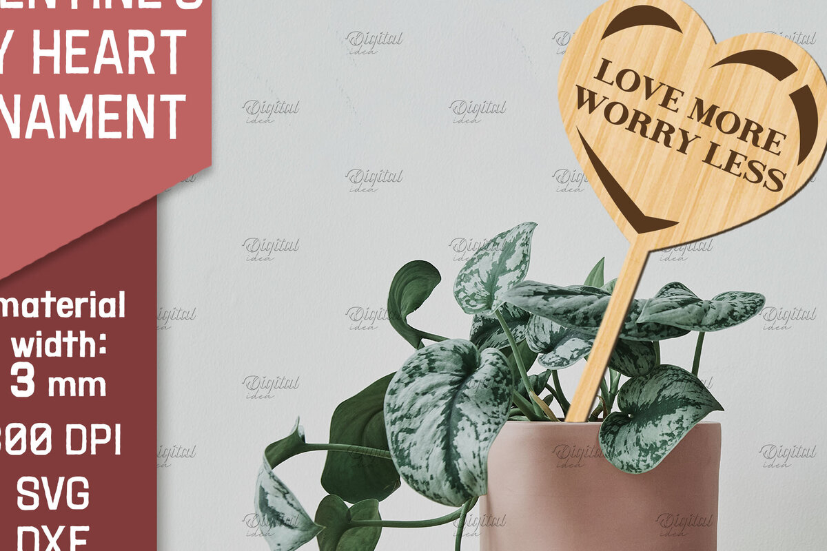 Σετ των 2 Intra απο ξύλο plywood 3mm-4mm πάχος – Στολίδι για την ημέρα του Αγίου Βαλεντίνου με λέιζερ Δίασταση  20x20 cm INTRAFABR-85475688