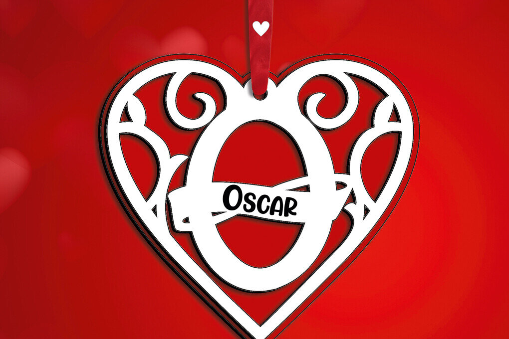 Σετ των 2 Intra απο ξύλο plywood 3mm-4mm πάχος – Μονόγραμμα Ημέρα του Αγίου Βαλεντίνου Επιστολή O Love Δίασταση  20x20 cm INTRAFABR-115370190