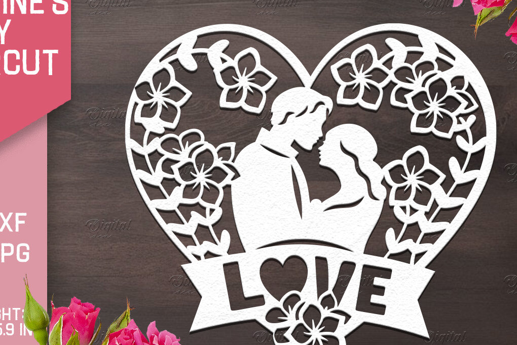 Σετ των 2 Intra απο ξύλο plywood 3mm-4mm πάχος – Χαρτόκοψη για την ημέρα του Αγίου Βαλεντίνου. Αποσπάσματα αγάπης Δίασταση  20x20 cm INTRAFABR-85771846