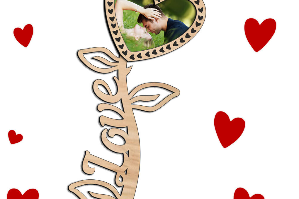 Σετ των 2 Intra απο ξύλο plywood 3mm-4mm πάχος – Δώρο αγάπης για κορνίζα για την ημέρα του Αγίου Βαλεντίνου Δίασταση  20x20 cm INTRAFABR-114218802