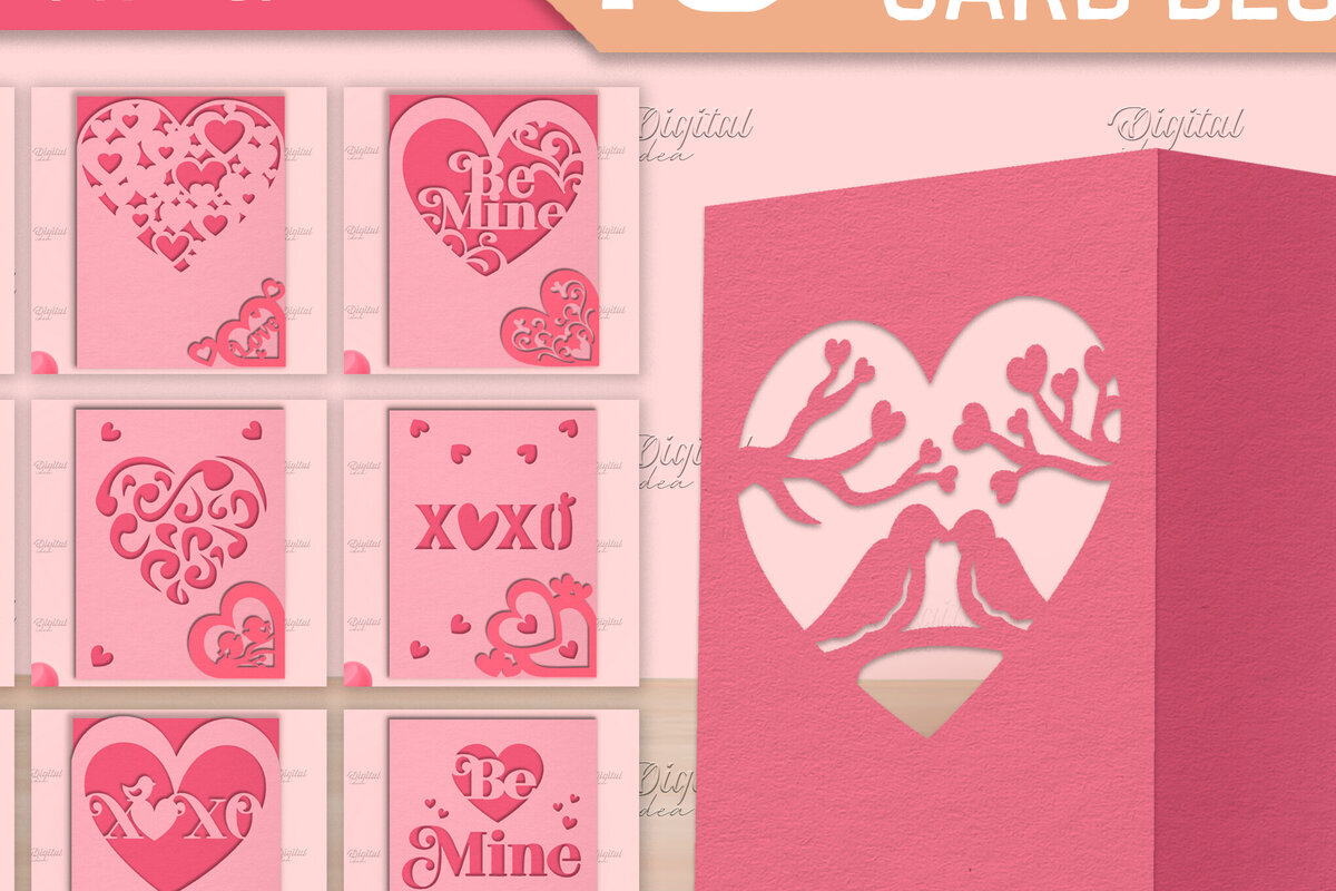 Σετ των 2 Intra απο ξύλο plywood 3mm-4mm πάχος – Ημέρα του Αγίου Βαλεντίνου. Πακέτο κάρτας Αγίου Βαλεντίνου Δίασταση  20x20 cm INTRAFABR-85391369