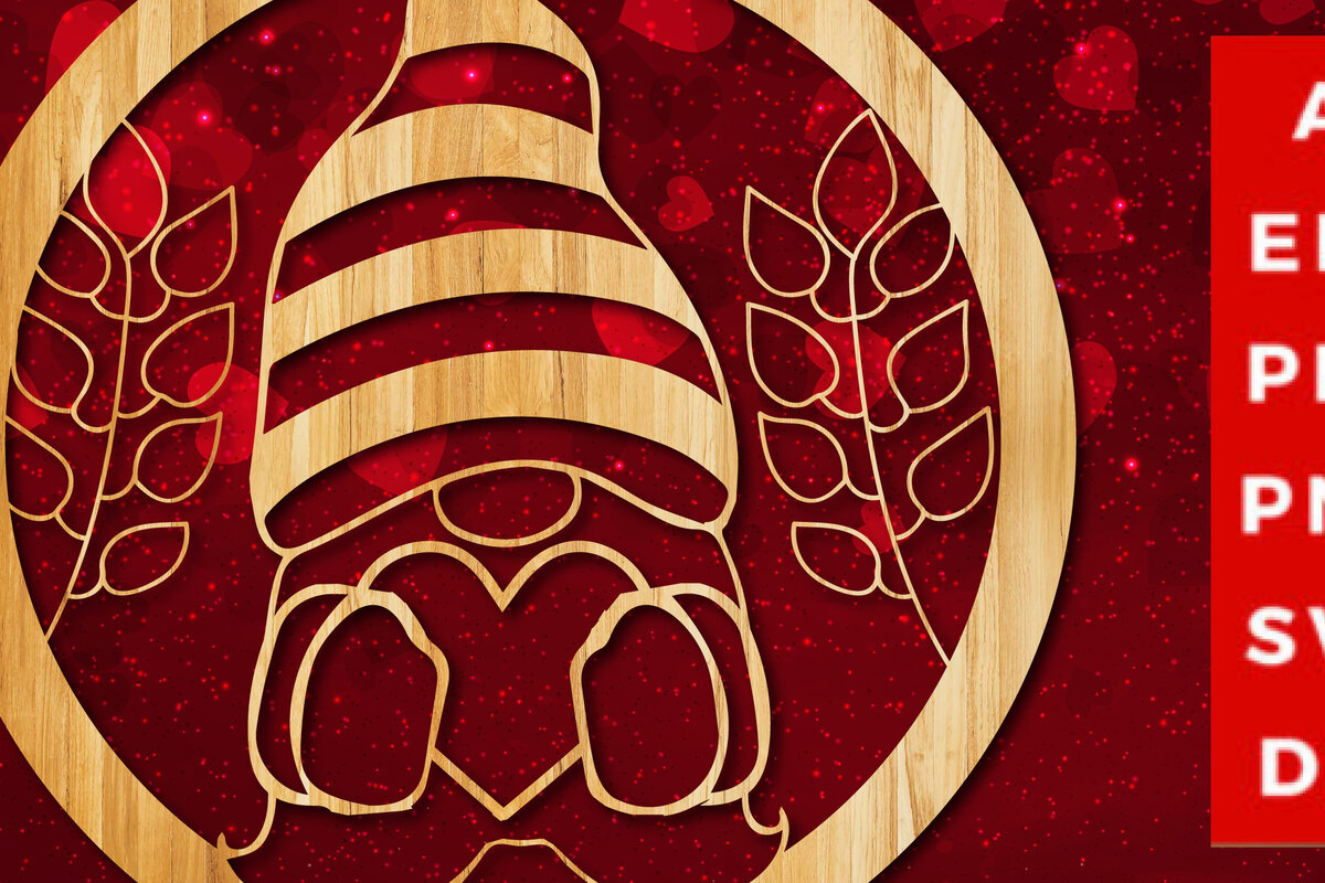 Σετ των 2 Intra απο ξύλο plywood 3mm-4mm πάχος – Valentine Decor Laser/χάρτινο Cut/dxf Δίασταση  20x20 cm INTRAFABR-22557188