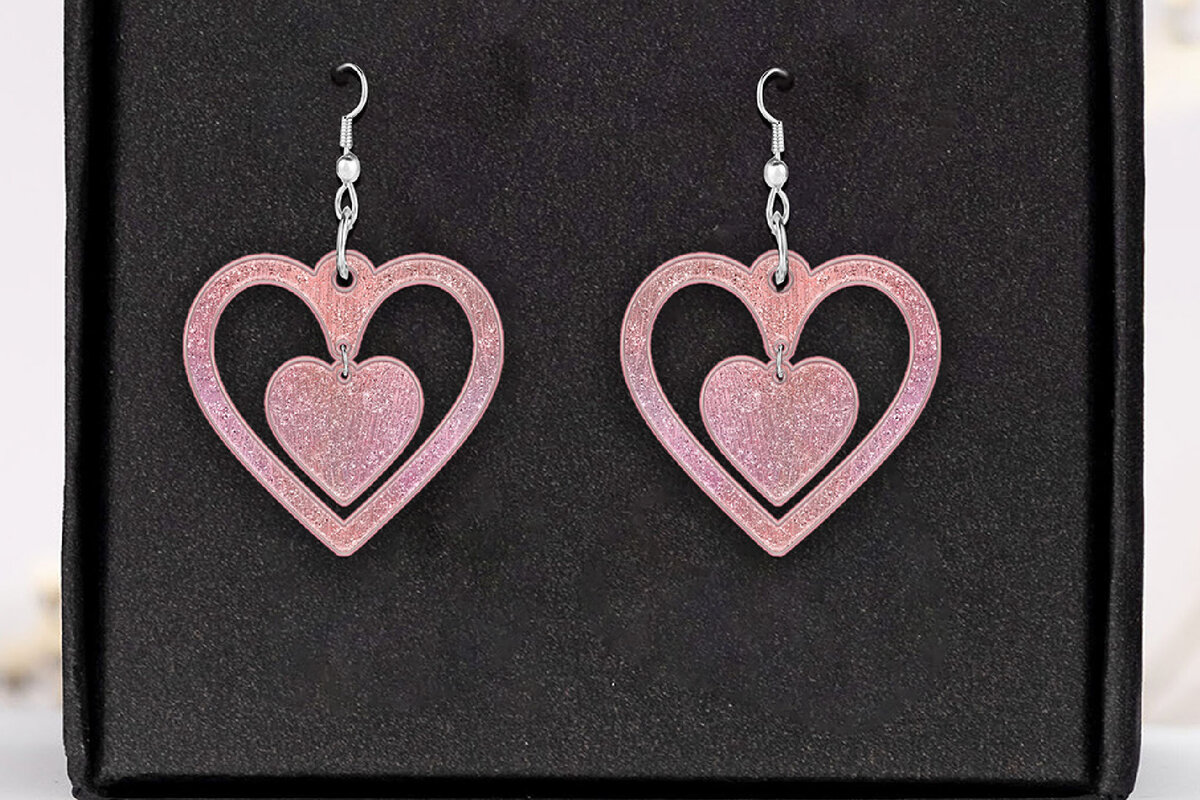 Σετ των 3 Intra απο ξύλο plywood 3mm-4mm πάχος – Σκουλαρίκια Αγίου Βαλεντίνου. Δίασταση  5x5 cm INTRAFABR-111451854