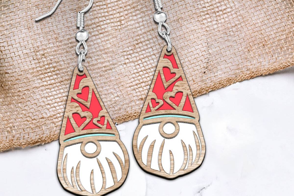 Intra απο ξύλο plywood 3mm-4mm πάχος – Σκουλαρίκια Αγίου Βαλεντίνου. Δίασταση  5x5 cm INTRAFABR-111947539