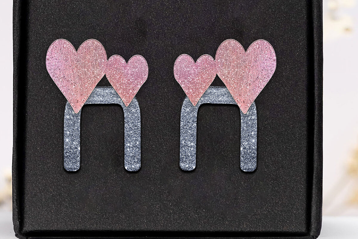 Σετ των 3 Intra απο ξύλο plywood 3mm-4mm πάχος – Σκουλαρίκια Αγίου Βαλεντίνου. Καρδιά. Δίασταση  5x5 cm INTRAFABR-111392401