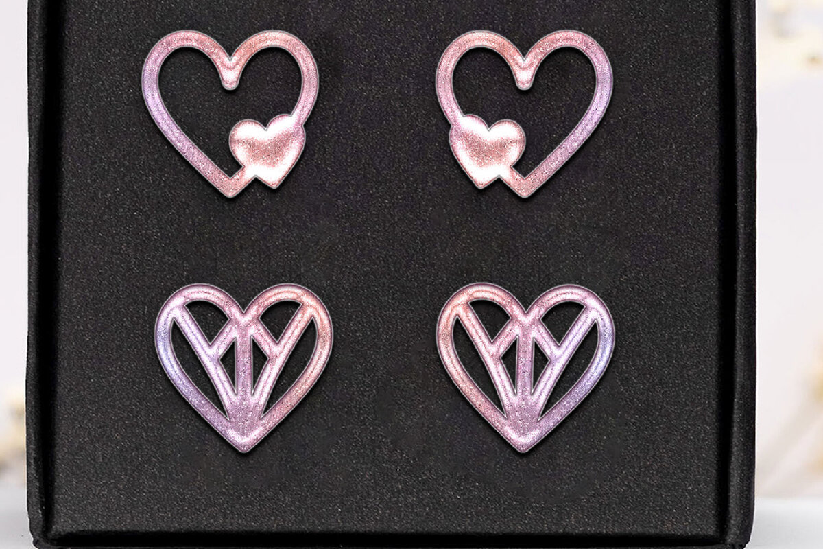 Σετ των 3 Intra απο ξύλο plywood 3mm-4mm πάχος – Σκουλαρίκια Αγίου Βαλεντίνου. Καρδιά. Δίασταση  5x5 cm INTRAFABR-111389199
