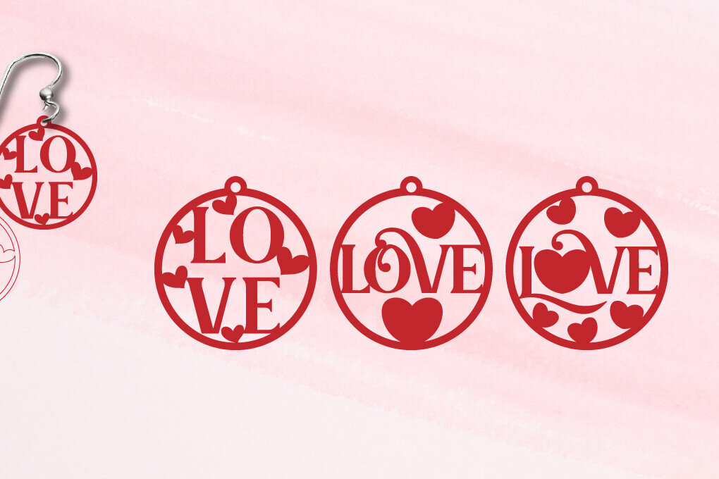 Σετ των 3 Intra απο ξύλο plywood 3mm-4mm πάχος – Σκουλαρίκια Αγίου Βαλεντίνου | Σκουλαρίκια αγάπης Δίασταση  5x5 cm INTRAFABR-112847990