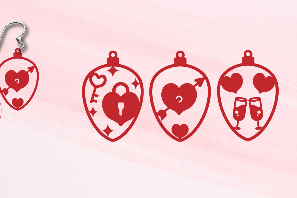 Σετ των 3 Intra απο ξύλο plywood 3mm-4mm πάχος – Σκουλαρίκια Αγίου Βαλεντίνου | Σκουλαρίκια αγάπης Δίασταση  5x5 cm INTRAFABR-114447983