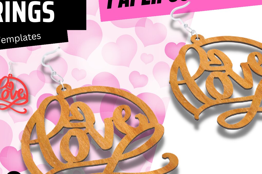 Σετ των 3 Intra απο ξύλο plywood 3mm-4mm πάχος – Σκουλαρίκια Αγίου Βαλεντίνου, Χαρτί κοπής, Δίασταση  5x5 cm INTRAFABR-83722595