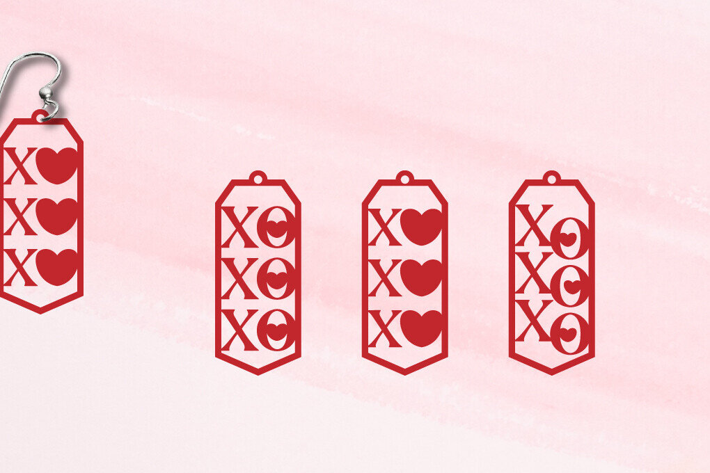 Σετ των 3 Intra απο ξύλο plywood 3mm-4mm πάχος – Σκουλαρίκια Αγίου Βαλεντίνου | Σκουλαρίκια Xoxoxo Δίασταση  5x5 cm INTRAFABR-113036384