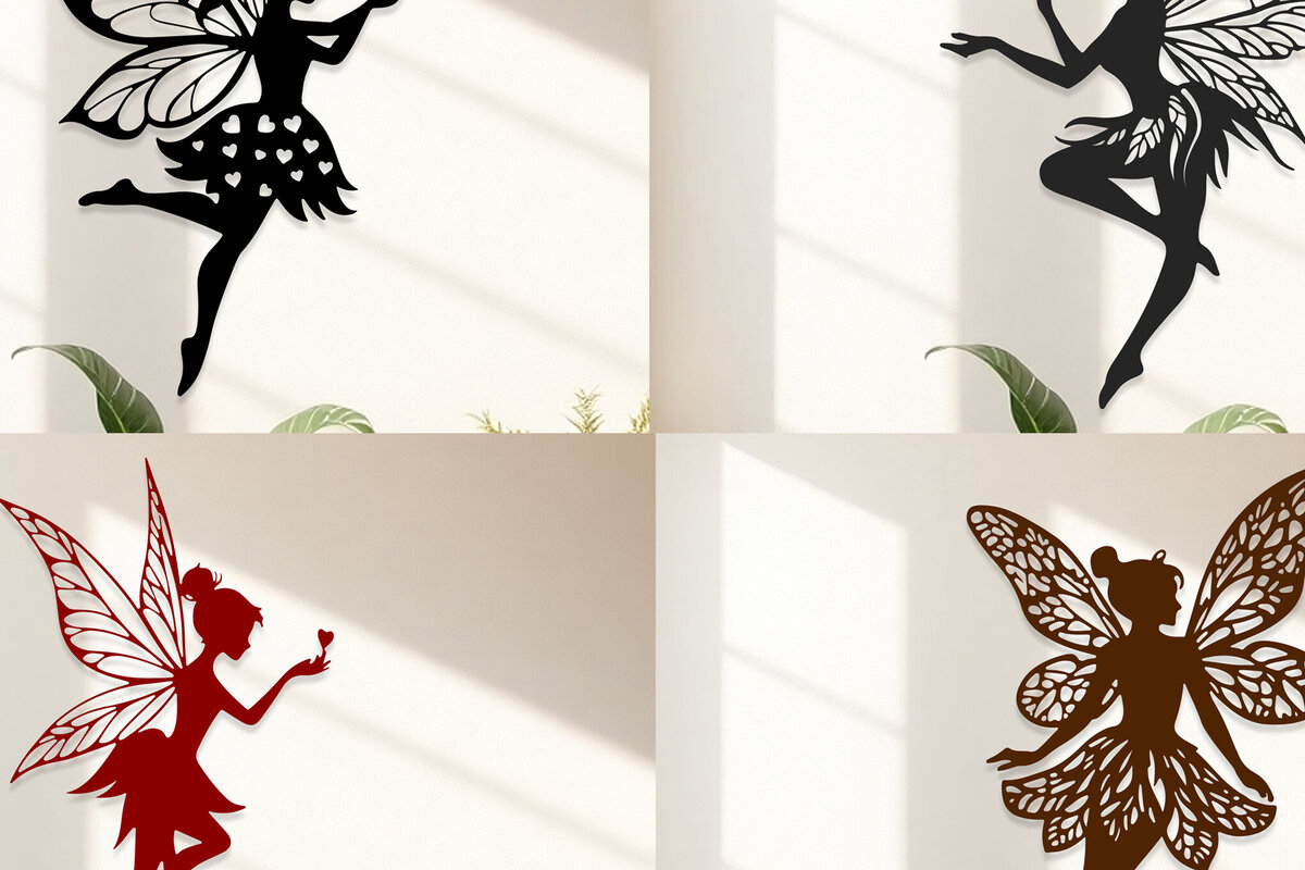 Σετ των 2 Intra απο ξύλο plywood 3mm-4mm πάχος – Πακέτο Valentine Fairy Cut με λέιζερ Δίασταση  20x20 cm INTRAFABR-114450630