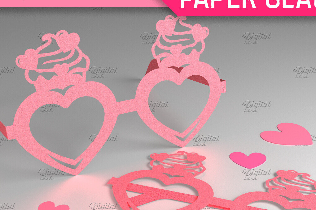 Σετ των 2 Intra απο ξύλο plywood 3mm-4mm πάχος – Γυαλιά Αγίου Βαλεντίνου. Τρισδιάστατα χάρτινα ποτήρια Δίασταση  20x20 cm INTRAFABR-85119976