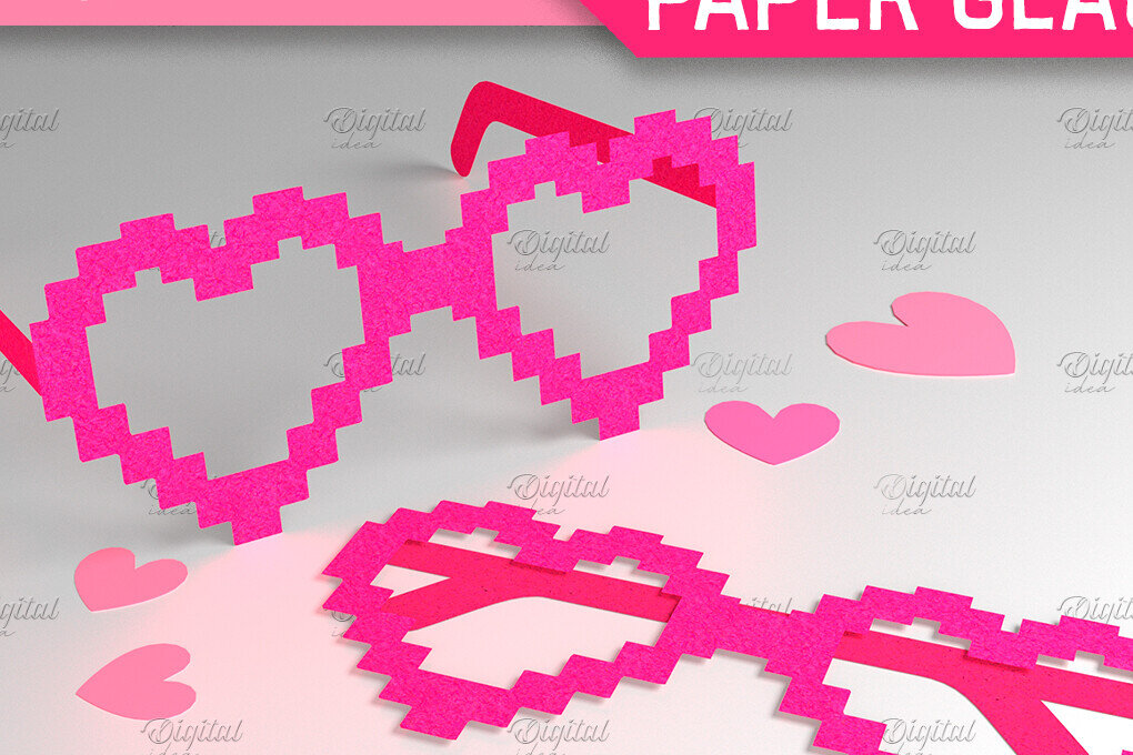 Σετ των 2 Intra απο ξύλο plywood 3mm-4mm πάχος – Γυαλιά Αγίου Βαλεντίνου. Τρισδιάστατα χάρτινα ποτήρια Δίασταση  20x20 cm INTRAFABR-85119509