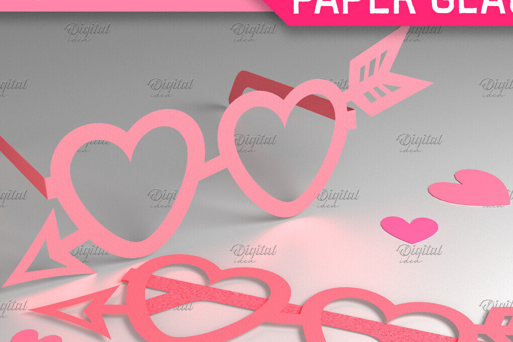 Σετ των 2 Intra απο ξύλο plywood 3mm-4mm πάχος – Γυαλιά Αγίου Βαλεντίνου. Τρισδιάστατα χάρτινα ποτήρια Δίασταση  20x20 cm INTRAFABR-85119581