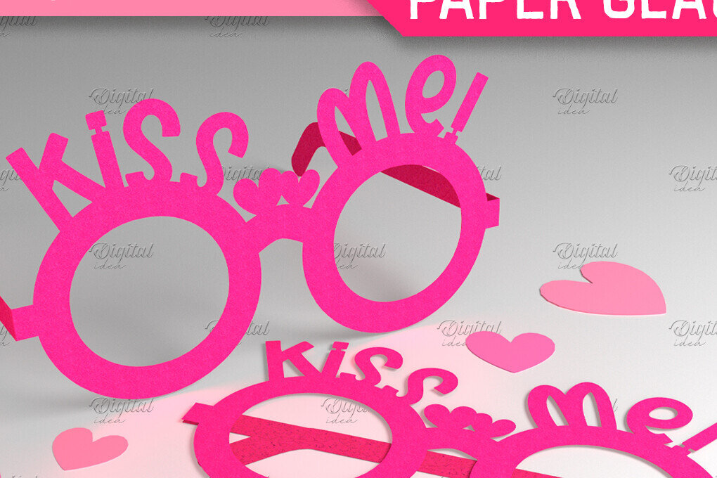 Σετ των 2 Intra απο ξύλο plywood 3mm-4mm πάχος – Γυαλιά Αγίου Βαλεντίνου. Τρισδιάστατα χάρτινα ποτήρια Δίασταση  20x20 cm INTRAFABR-85119664