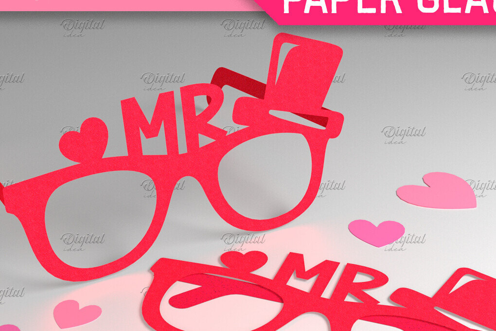 Σετ των 2 Intra απο ξύλο plywood 3mm-4mm πάχος – Γυαλιά Αγίου Βαλεντίνου. Τρισδιάστατα χάρτινα ποτήρια Δίασταση  20x20 cm INTRAFABR-85119689