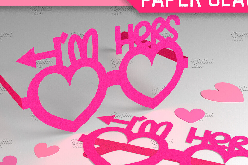 Σετ των 2 Intra απο ξύλο plywood 3mm-4mm πάχος – Γυαλιά Αγίου Βαλεντίνου. Τρισδιάστατα χάρτινα ποτήρια Δίασταση  20x20 cm INTRAFABR-85119463