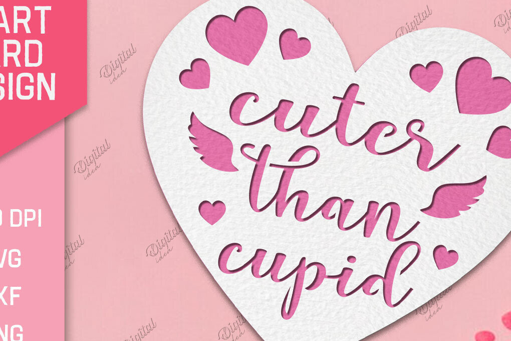 Σετ των 2 Intra απο ξύλο plywood 3mm-4mm πάχος – Valentine Heart Card Paper Cut Δίασταση  20x20 cm INTRAFABR-86711728