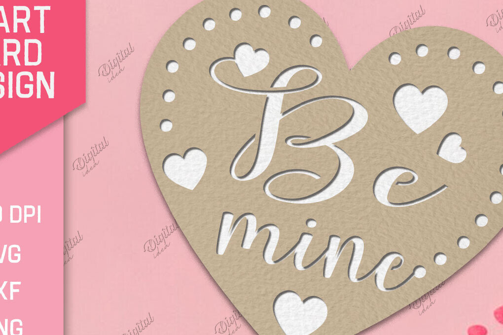 Σετ των 2 Intra απο ξύλο plywood 3mm-4mm πάχος – Valentine Heart Card Paper Cut Δίασταση  20x20 cm INTRAFABR-86711926